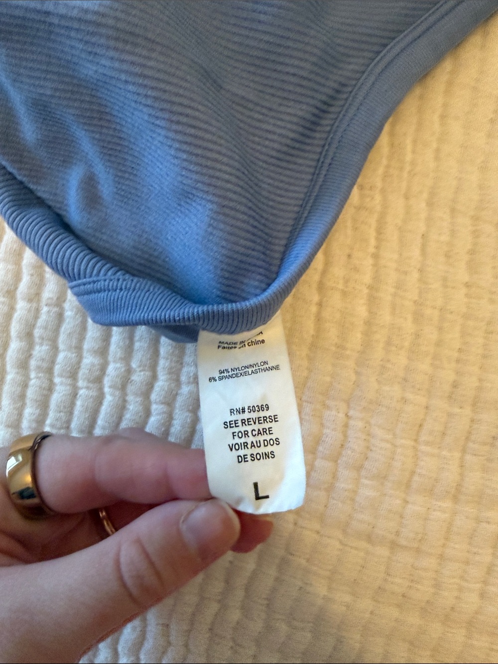 Amazon Ribbed Racerback Sports Bra - Navy Blue - Picture 5 of 5